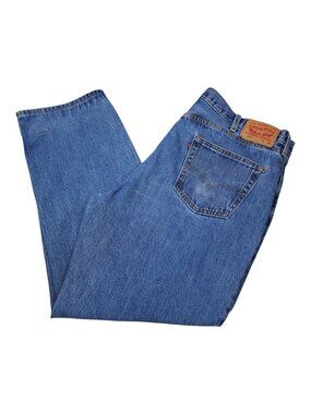 Levis Mens 550 Relaxed Fit Blue Jeans W42 L30 Denim Classic Straight Leg